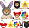5 Pieces Cat Hat Costume: Cute Pet Hat with Ears, Bunny Rabbit Hat, Lion Mane Cap, Adjustable Birthday Hat