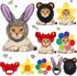 5 Pieces Cat Hat Costume: Cute Pet Hat with Ears, Bunny Rabbit Hat, Lion Mane Cap, Adjustable Birthday Hat