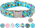 Ice Cream Summer Cotton Dog Collar, Metal Buckle Gift for Small Medium Large Girls or Boys Dogs, Cute Comfortable