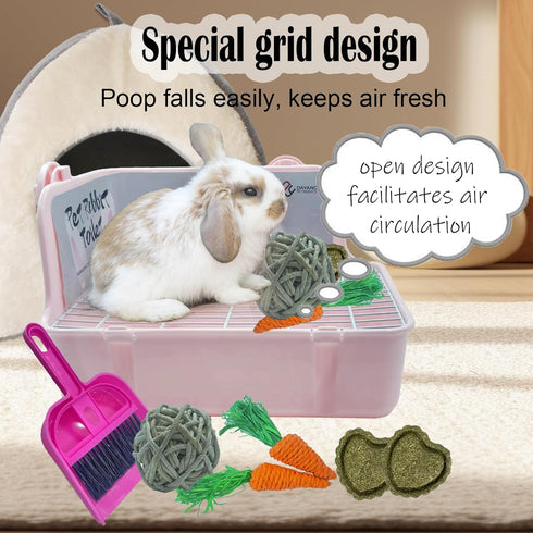 Chinchilla kathson Guinea Pig Litter Box,Bunny Potty Training,Plastic Square Small Animal Toilet,for Hamster Ferret