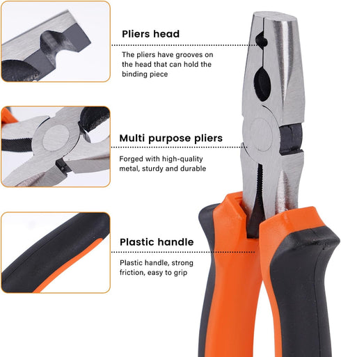 Wire Cage Buckle Pliers with 900 Wire Cage Clips - Fasten Clips Hog Ring Pliers for Chicken Cages, Rabbit Hutches, Pet