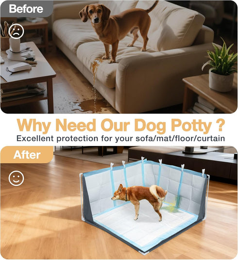 32" 32" 17" x x Dog Litter Box with High Walls, No-Spill Portable Dog Potty Tray Dogs Pee Pad Holder with Waterproof