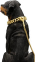 18K Gold Dog Chain Collar, Metal Chain with Secure Buckle, Cuban Link Heavy Duty Chew Proof for Dogs (22")