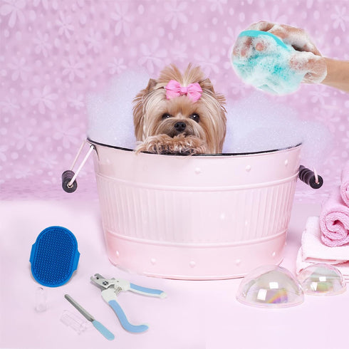 6Pcs Dog Bath Brush, Soft Silicone Pet Shampoo Massage Dispenser Grooming Shower Brush for Dogs and Cats