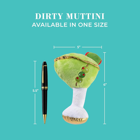 Haute Diggity Dog Dirty Muttini - Plush Designer Dog Toys with Interactive Squeaker, Machine-Washable for All Breeds