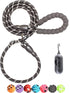 BAAPET 6 Feet Anti-Choking Dog Leash, Black, Durable Rope Cover, Padded Handle, Training with Poop Bags