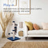 Cat Scratching Post Premium Basics, 22 in Sisal Scratch Posts with Hanging Ball for Kittens or Smaller Cats (Navy)