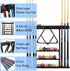 Pool Stick Holder, Solid Wood Cue Stick Holder for Billiard Room, Bar Room, Game Room (Black)