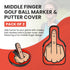 Red Middle Finger Golf Putter Head Covers & Ball Marker - Premium Golf Club Protector with Magnetic Closure