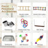 PINVNBY Bird Playground Parrot Playstand Play Gym Cockatiel Wood Bird Toys Birds Cage Accessories Playpen Ladder