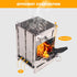 Portable Folding Camping Wood Stove, Lightweight Stainless Steel Wood Burning Camp Stove with Grill for BBQ