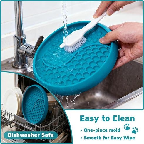 WUDIGGBO Dog Lick Bowl, Non-Slip Slow Feeder Dog Bowl, Silicone Licking Mat with Treat Dispenser, Entertainment Dog