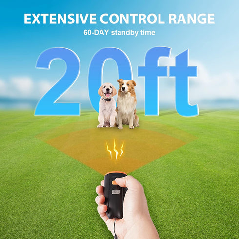 Ultrasonic Dog Barking Control Device, Anti Barking Silencer with 3 Training Modes and LED Light