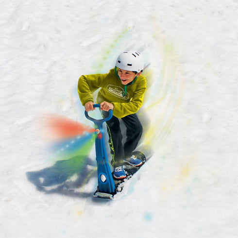 Geospace Winter Fun Ski Skate - Foldable Snow Scooter, Kids Snowboard with LED Light, Multi-Purpose Portable Sled