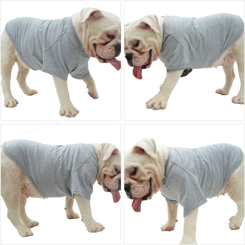 Lovelonglong 2019 Pet Clothing Dog Costumes Basic Blank T-Shirt for Medium Large Dogs, Gray XXXL
