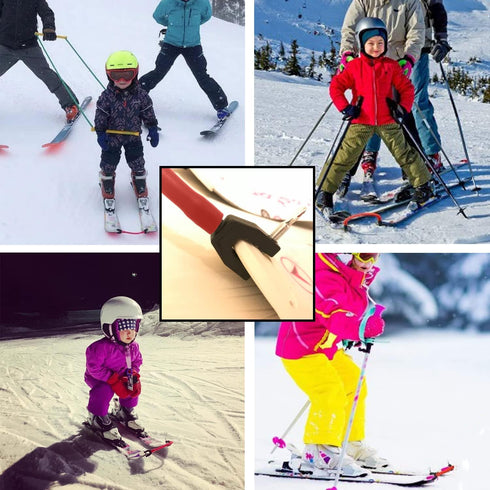Snowboard Clip Holder Connector, Easy Wedge Ski Training Aid for Ski Tip Connector, Red
