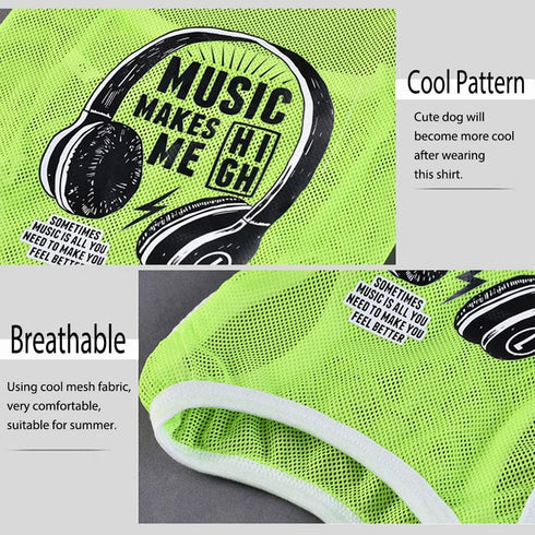 Dog Summer T-Shirt - Lightweight Breathable Mesh Vest for Small, Extra Small, Medium Puppies (XS, Green)