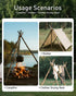 BackpackingCamping,Hiking,Fishing,wilderness Campfire Tripod,Portable Triangle Grill Camping Tripod for Cooking Fire