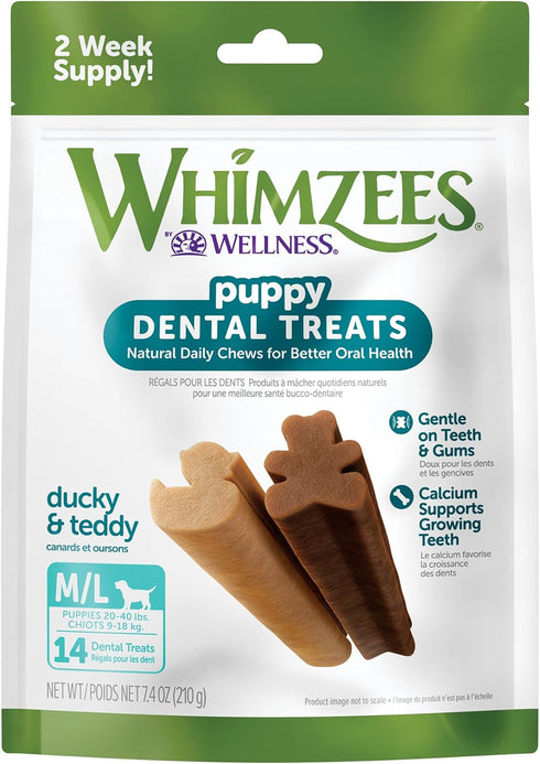 Whimzees by Wellness Dental Treats for Puppies, Natural, Grain Free, Helps Clean Teeth & Freshen Breath