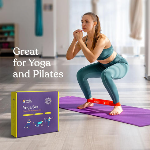 SPECIAL SUPPLIES Exercise Balance Pad, Yoga Strap & Resistance Bands for Fitness, Stretching, and Physical Therapy