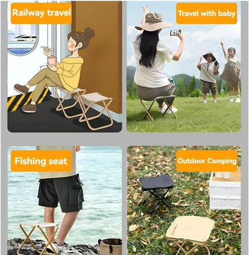 JWYTA Folding Stool Pencil Case Multifunctional Portable Outdoor Camping Chair and Handbag for Fishing Picnics