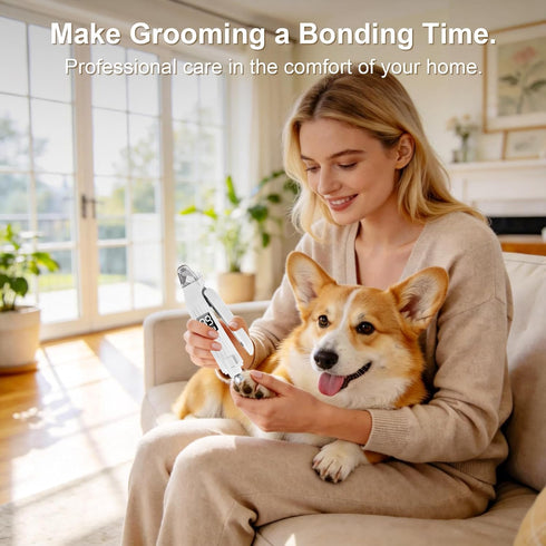2-in-1 Trimmer SZMDLX Dog Nail Clippers with Light, Dog and Cat Nail Clipper with Grinder, Quiet Pet Nail for Small