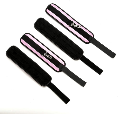 Set 4Pcs Spreader Bar Stainless Steel, Expandable Exercise Bar with Adjustable Straps, Stretching Workout Fitness Gear