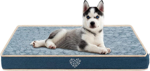 VANKEAN Waterproof Dog Crate Pad Bed Mat - Reversible Pet Crate Mattress for Cats and Dogs, Navy/Grey