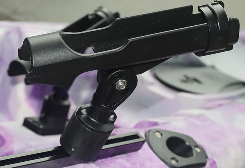 New Upgrade 360 Degrees MiniPort Fishing Rod Holder with Track Mounting Base Kit