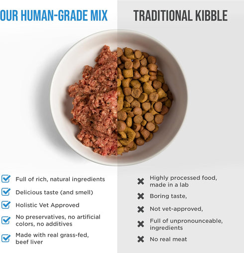 Know Better for Dogs - Beef Recipe, RAW or Cooked Premix/Supplement for Homemade Dog Food, All Natural