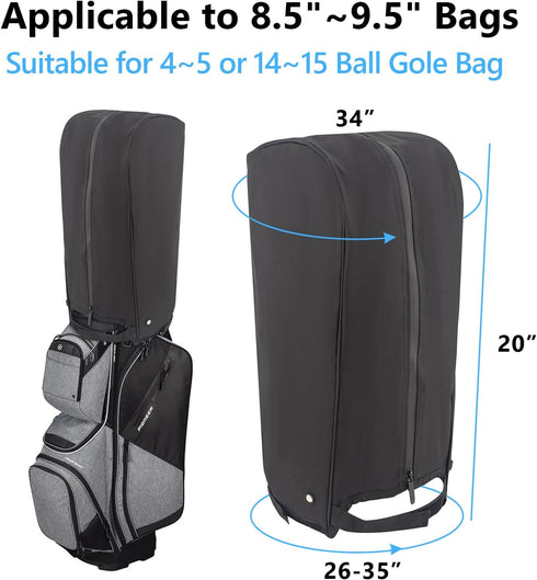 TUYUU Waterproof Golf Bag Cover, Rain Hood Cover for Tour Bags, Carry Cart Stand Bags, Golf Gifts for Men Women