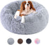 Dog Bed, Calming Dog Beds for Small Medium Large Dogs, Round Donut Washable Bed, Anti-Slip Faux Fur Fluffy Donut