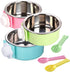 kathson 3 PCS Crate Dog Bowl, Stainless Steel Removable Hanging Food and Water Feeder Bowls for Pets