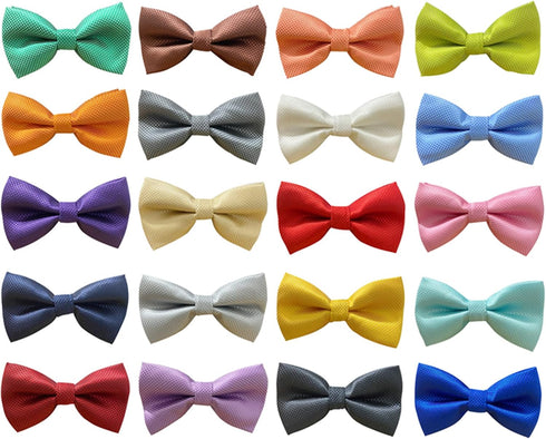 Premium Double Layer Bowtie for Dog Collars, 20 Colors, Rubber Band Attachment for Large Pets (Large)