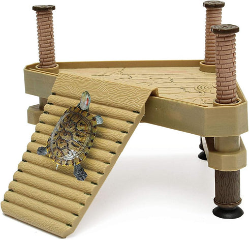 VOVOV Floating Turtle Pier Rectangular Terrapin Dock, Frogs Reptile Ramp Platform, 18.5cm