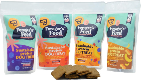Sustainable Insect Protein Dog Treat for Canine Health, Pumpkin and Goji Berry Flavor, 6 Oz Resealable Bag