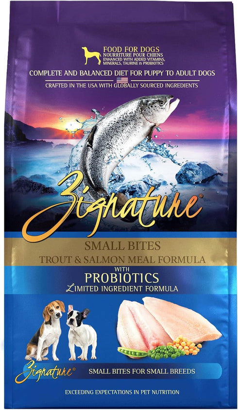 Zignature Trout & Salmon Limited Ingredient Formula Small Bites Dry Dog Food, 12.5lb