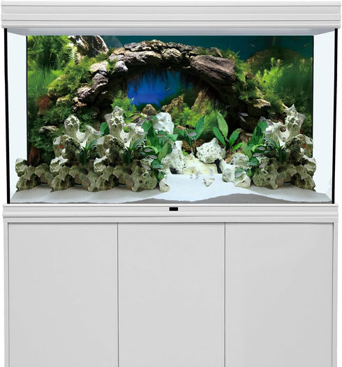 AWERT 48x20 inches Arch Stone Aquarium Background River Bed & Lake Aquarium Vinyl Background Aquatic Plant Fish Tank Background