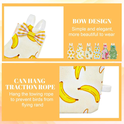 HekouJiub 6Pcs Bird Diaper - Reusable Parrot Diapers with Waterproof Inner, Washable Pet Bird Diapers for Cockatiel