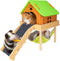 BESNEW 3 in 1 Enlarged Guinea Pig Hammock with House & Platform,Wooden