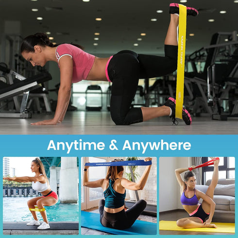 Resistance Bands Set of 5 for Working Out, Exercise Loop Bands for Men Women, Body Stretching, Home Workout