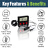 Digital Reptile Thermometer and Humidity Gauge, Remote Probes for Terrarium, Hygrometer, Thermo Humidor
