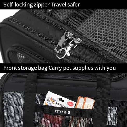 15 lbs, Airline Approved Pet Carrier for Cats and Small Dogs up to Breathable Mesh and Collapsible Design, Portable