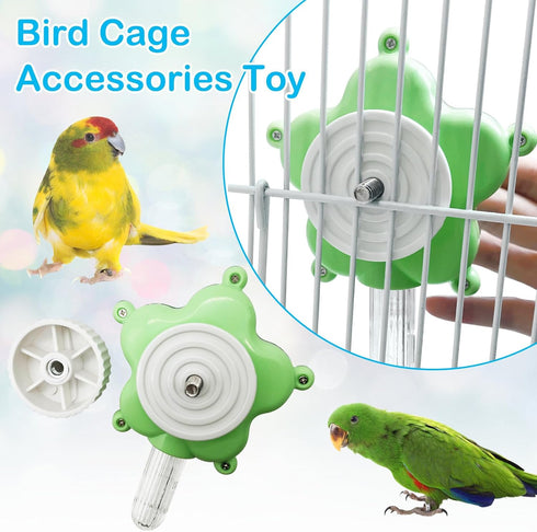 BNOSDM Bird Foraging Toys Cockatiel Foraging Wheel Parrot Cage Spinning Toys Parakeet Enrichment Puzzle Feeder Toy