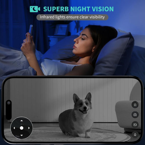 Alaga Camera,3K, 360 Assistant,5G 2.4G Indoor Security Pan/Tilt, Human/Pet/Motion AI, Night Vision, Speaker, Indoor