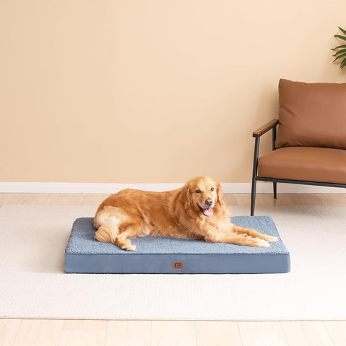 EHEYCIGA Orthopedic XL Dog Beds for Extra Large Dogs, Spa Blue, 44x32 with Removable Washable Cover
