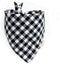 ZIRVYIR Christmas Plaid Dog Bandana with Button, Fall Dual Layer Scarf Soft Cotton