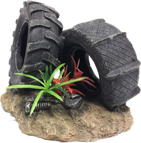 Aquarium Tyre Decorations, Resin Material Tyre Ornament, Environment Friendly Decorations