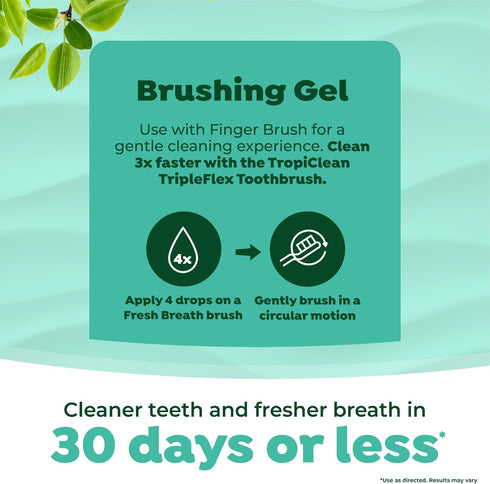 TropiClean Fresh Breath Toothbrush and Toothpaste Kit for Dogs, Teeth Cleaning Kit for Plaque & Tartar Removal, Breath