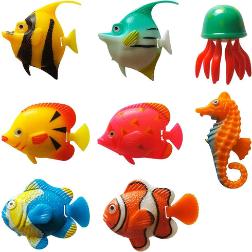 YUDA 7 PCS Fake Fishes for LED Sensory Bubble Tube Floor Lamp Decoration, Plastic, Random Styles